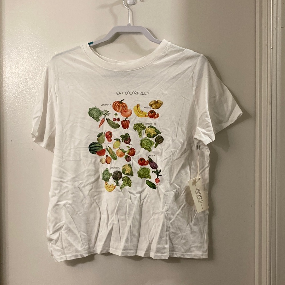 Forever 21 fruit and vegetables graphic t shirt